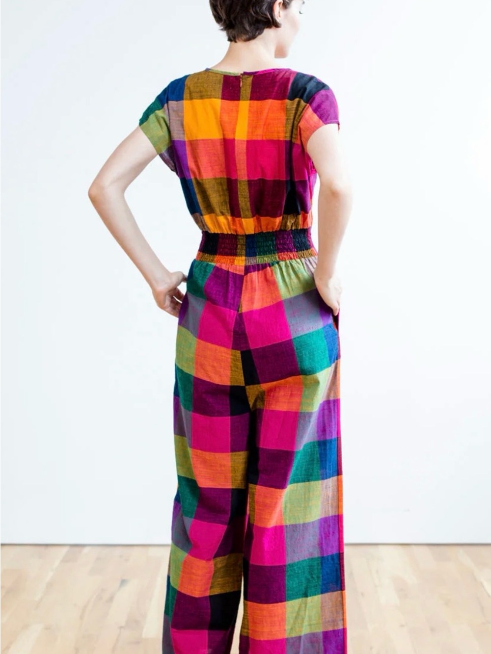 Rujuta Sheth NY Plaid Multicolor Jumpsuit Size Medium - Picture 3 of 11